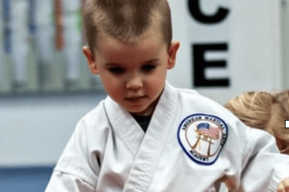 A kid training of Martial Arts