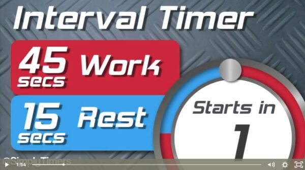 interval timer 45 second work 15 second rest